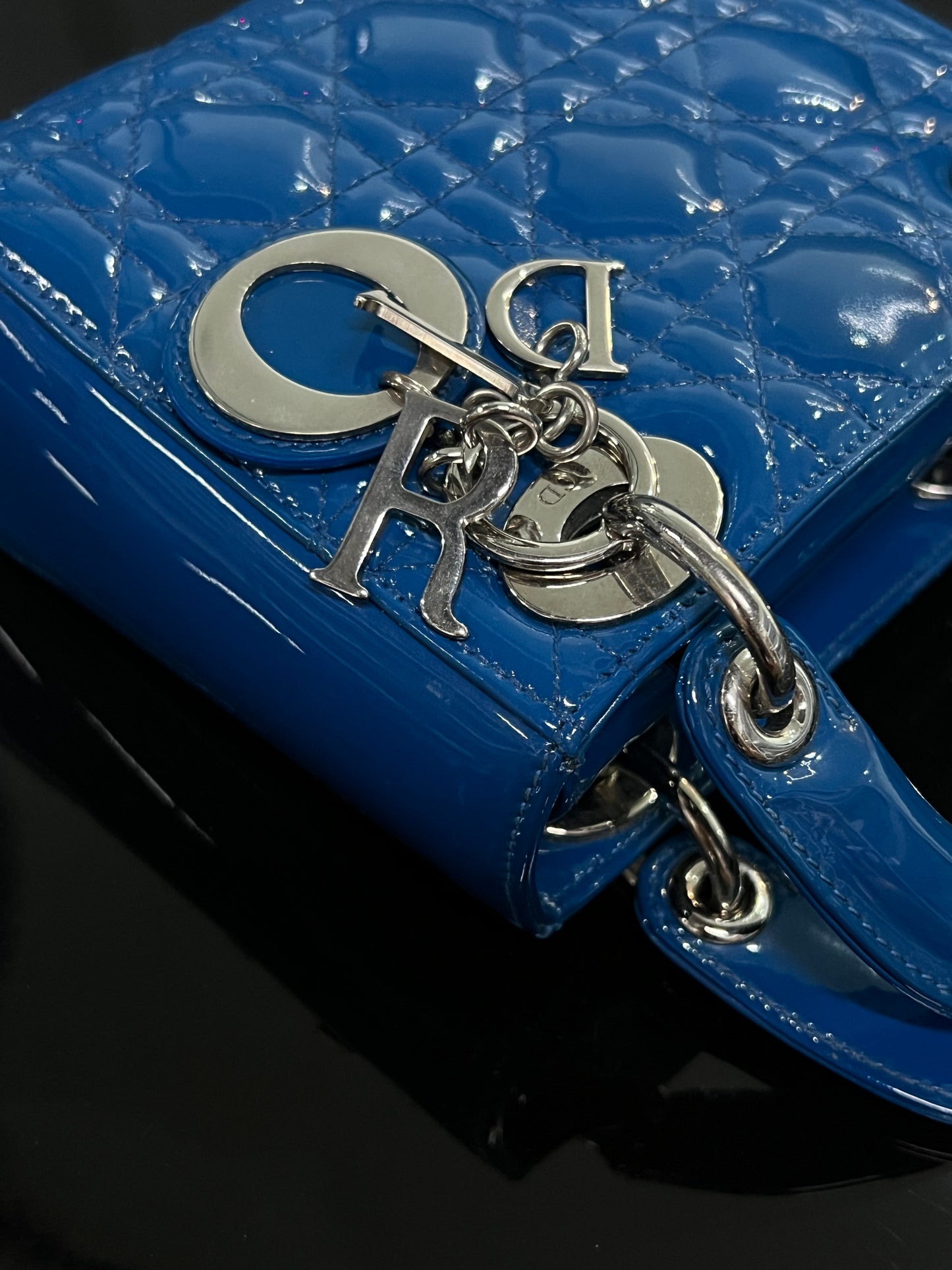 Lady Dior Blue Patent mini