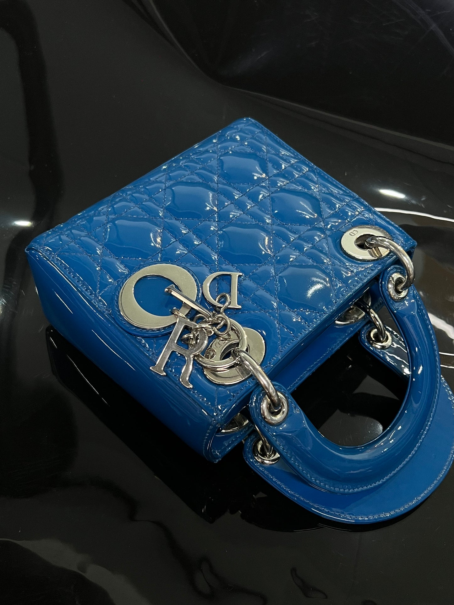 Lady Dior Blue Patent mini