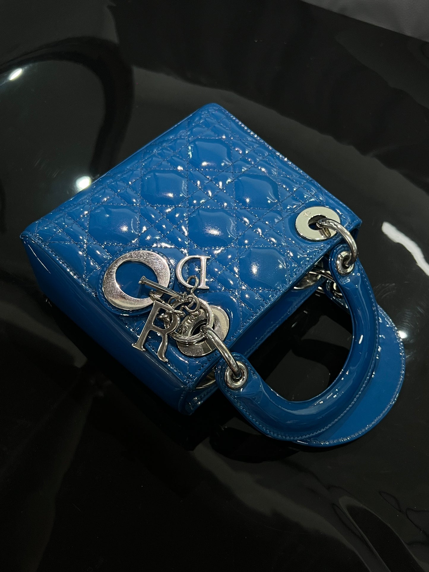 Lady Dior Blue Patent mini