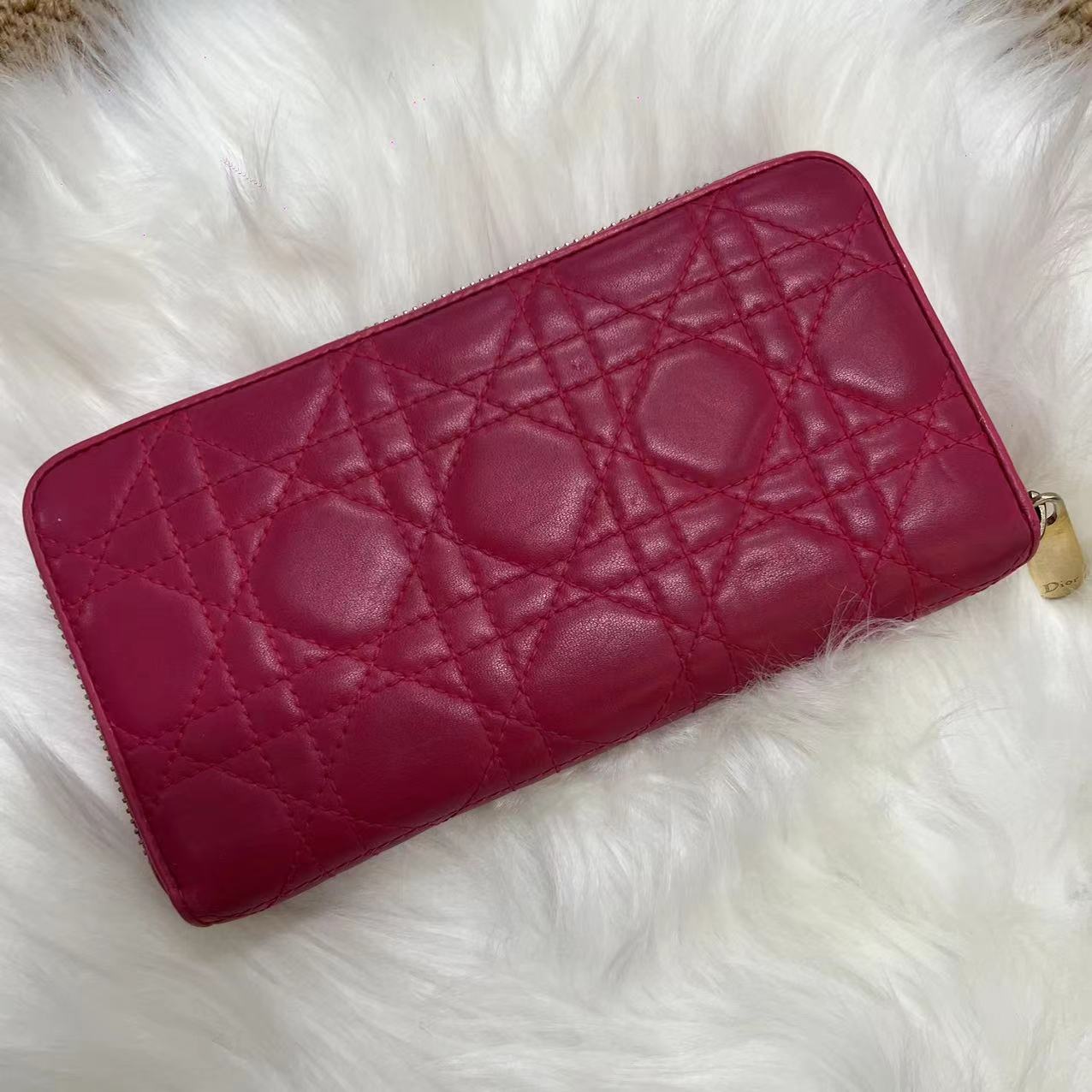 Christian Dior Pink Quilted Wallet