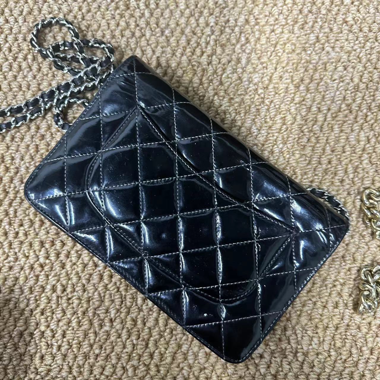 Chanel Patent Classic Wallet On Chain