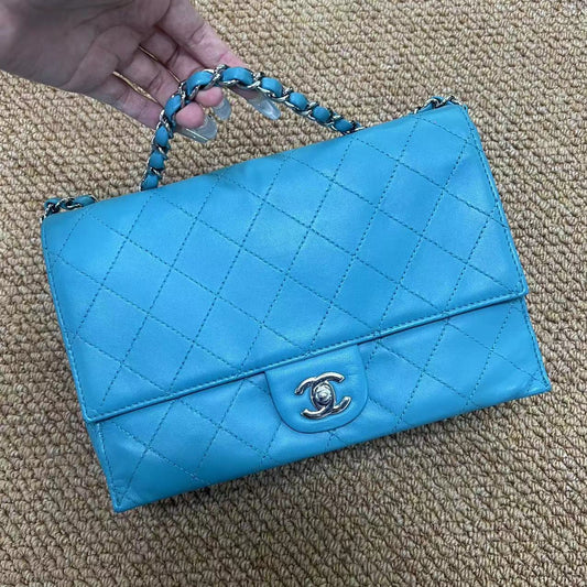 Chanel Quilted Timeless Calfskin Flap Blue