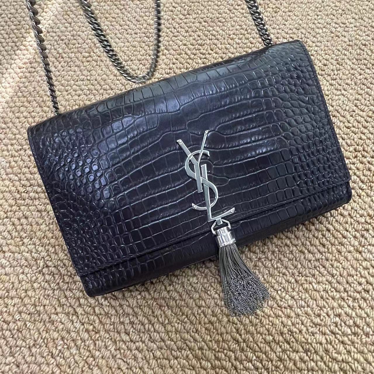 Saint Laurent Paris Kate monogramme leather clutch bag