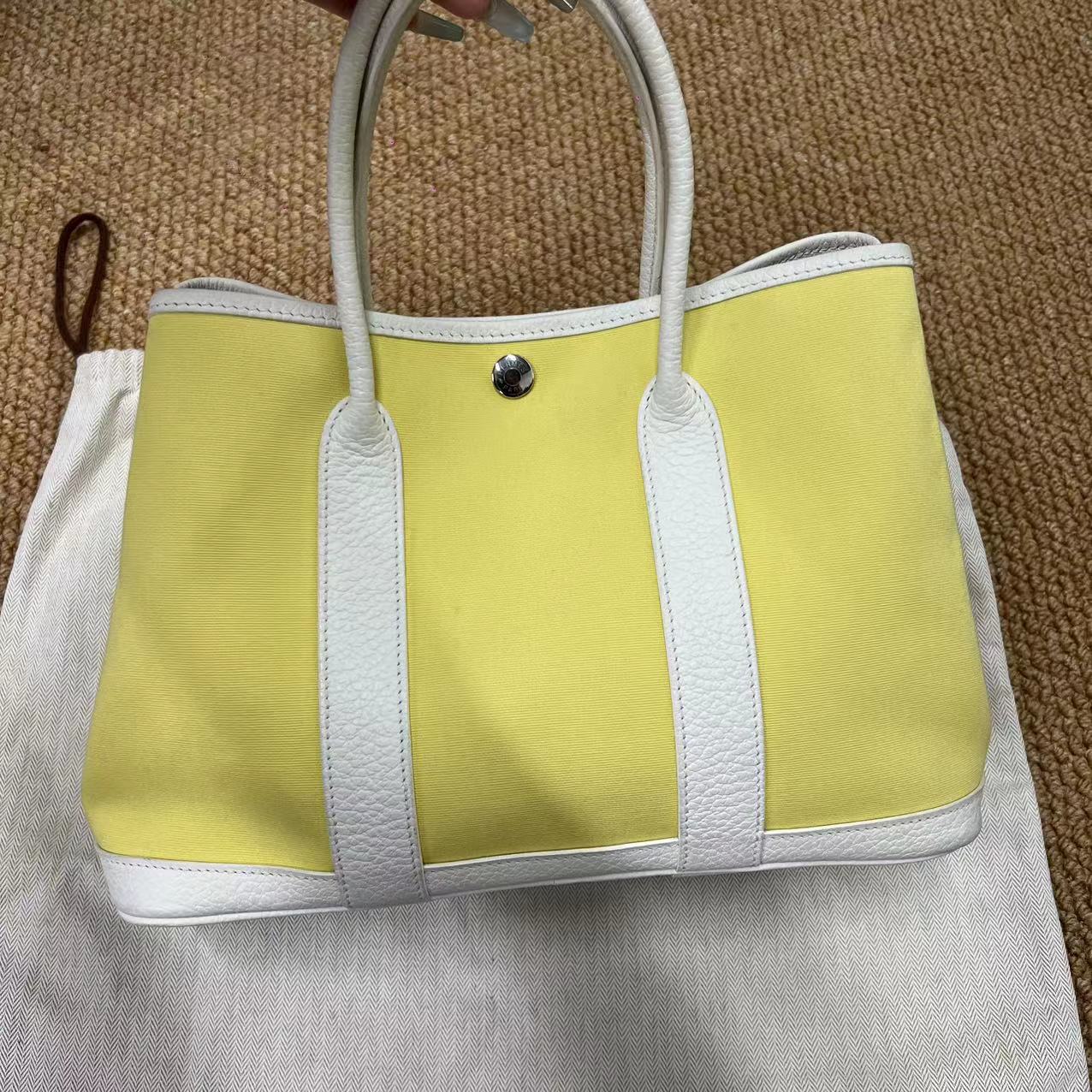 Hermes Garden Party Tote Toile and Leather