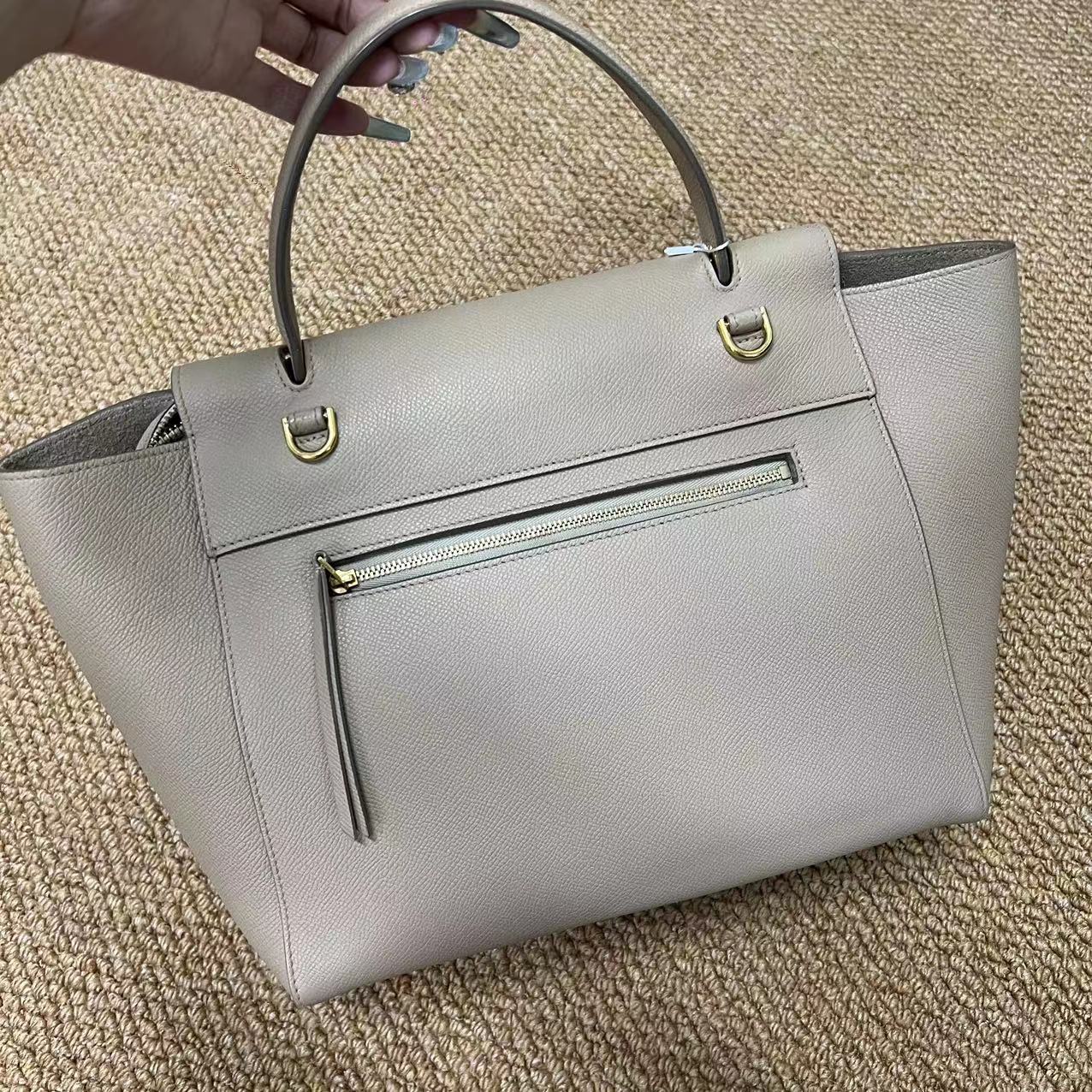 Celine  Grained Calfskin Micro Belt Bag Cloud