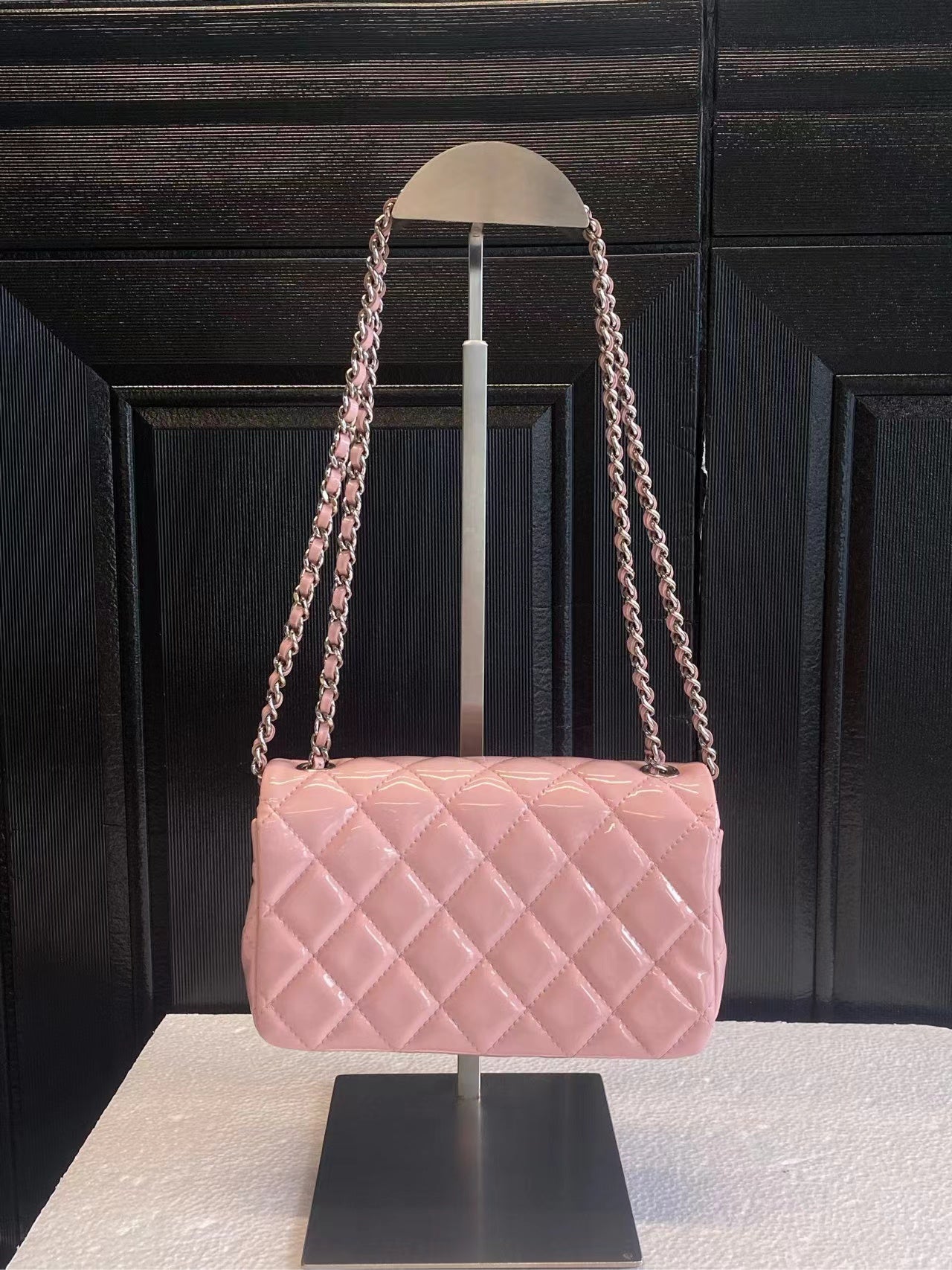 Chanel Classic Mini Flap Quilted Pink Rose Silver Hardware