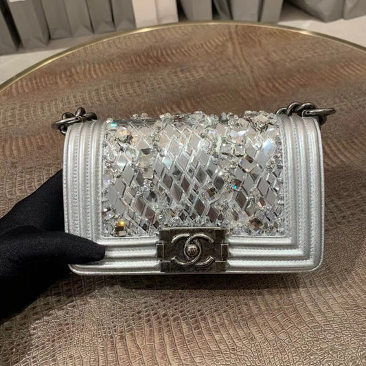 Chanel Boy Flap Bag Crystal Embellished Calfskin Small